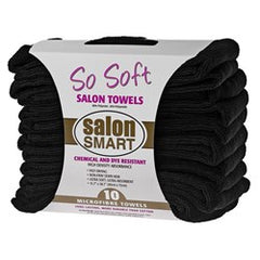 Salon Smart So Soft Microfibre Salon Towels - Black, 10pk