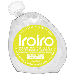 Iroiro Semi-Permanent Hair Colour 300 Neon Yellow UV Reactive 115ml