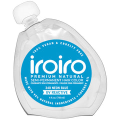 Iroiro Semi-Permanent Hair Colour 340 Neon Blue UV Reactive 118ml