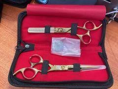 Wa hair suppliers scissor set 6.5' Gold