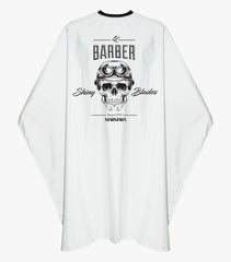 BARBER CAPE WHITE SKULL