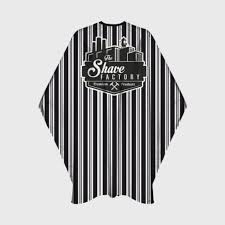 the shave factory cutting cape black and white