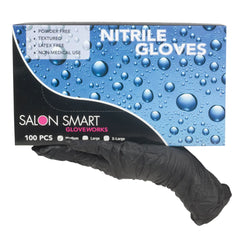 Salon Smart Nitrile Gloves Black 100pk