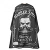 WAHS Barber Cape Black and White Skull Design - WAHairSuppliers