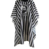 WAHS Barber Cape Black and White Stripe with Barber head Design - WAHairSuppliers