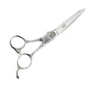 ACE Professional 7” Engraved Handled Scissors Silver - WAHairSuppliers