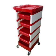 WAHS Hairdressing Trolley Model: TR-525 (Red and White)