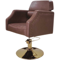 WAHS Hairdresser Chair Model: H-7166 (Brown & Gold)